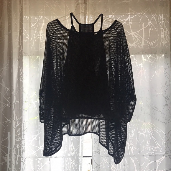 Gold and Black Flowy Mesh Tunic - Picture 4 of 6